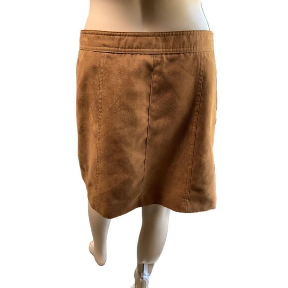 H&M Divided Brown Button-Front Mini Skirt Polyester Womens Size US 10 - Picture 6 of 13